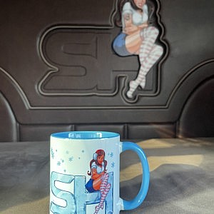 Kaffeetasse m. unserem coolen SH Girl + Heinrichs Thermoliner in Trucks at Home