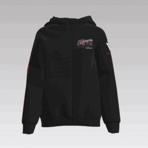 Schwarze Heinrichs Thermoliner Hoodiejacke mit Frontlogo und Ärmelstick – Hängerzug Edition.