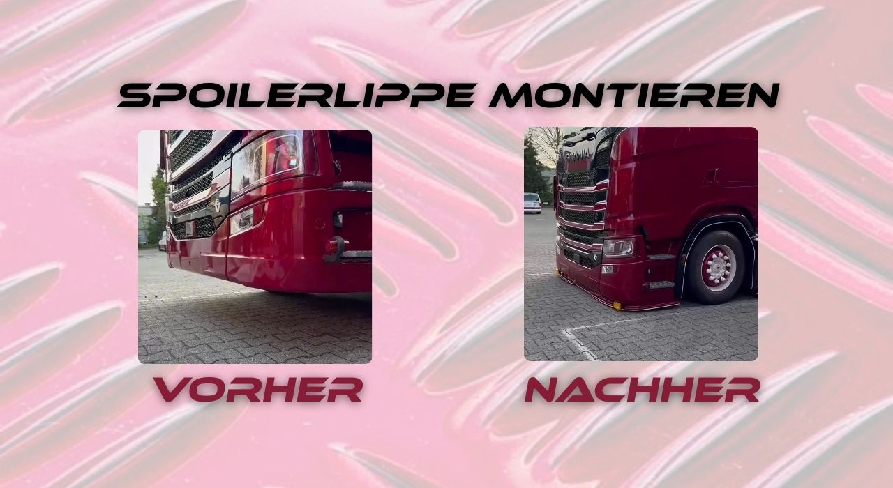 Monatge Anleitung für Spoilerlippen anbaue an einem Scania NextGen von Heinrichs Thermoliner
