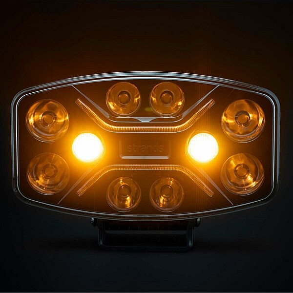 Strands LED Warnleuchte mit amber Licht für LKW, Einsatzfahrzeuge und Nutzfahrzeuge