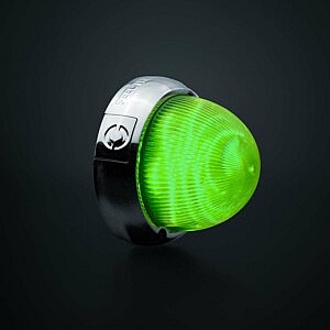 Strands LED Begrenzungsleuchte grün mit Chromgehäuse für LKW und Trailer