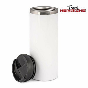 Weißer Thermobecher zum Sublimationsdruck – individuell bedruckbar mit eigenem Logo oder Design von Team Heinrichs