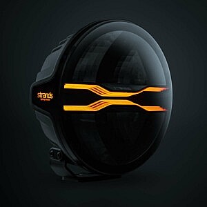 Strands Dragon Drive 9 Zoll LED Driving Light mit Amber Positionslicht schräge Frontansicht