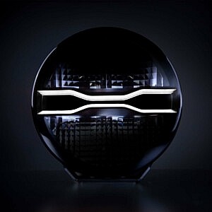 Strands Dragon Drive 9 Zoll LED Driving Light mit weißer Positionsleuchte Frontansicht