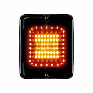 Strands Dark Knight IZE LED Rückleuchte Square – leuchtendes Amber-Licht, schwarze Linse, hochwertige LED-Technik für LKW und Anhänger