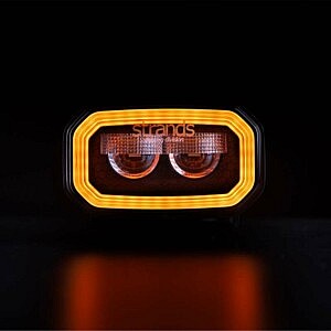Strands FOR9T No Glare Work Light amber LED Doppeloptik Frontansicht leuchtend
