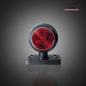 LKW Trailer Positionsleuchte rot am kurzen Rubber Arm