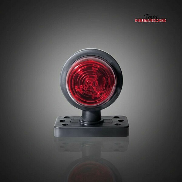 LKW Trailer Positionsleuchte rot am kurzen Rubber Arm