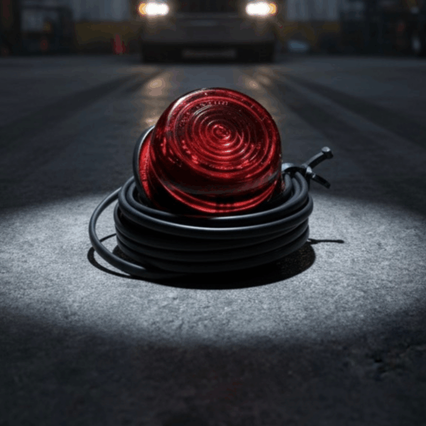 800401 viking rear position light 6 led strands Runde LED Rückleuchte rot mit Kabel, Positionslicht hinten für LKW Anhänger Trailer