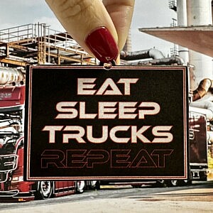 Duftbaum schwarz mit schriftzug eat, sleep,trucks, repeat